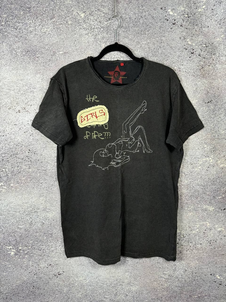 Vintage Vintage Washed Punk Tee - Girls Patch Graphic Size US XL / EU 56 / 4 - 1 Thumbnail