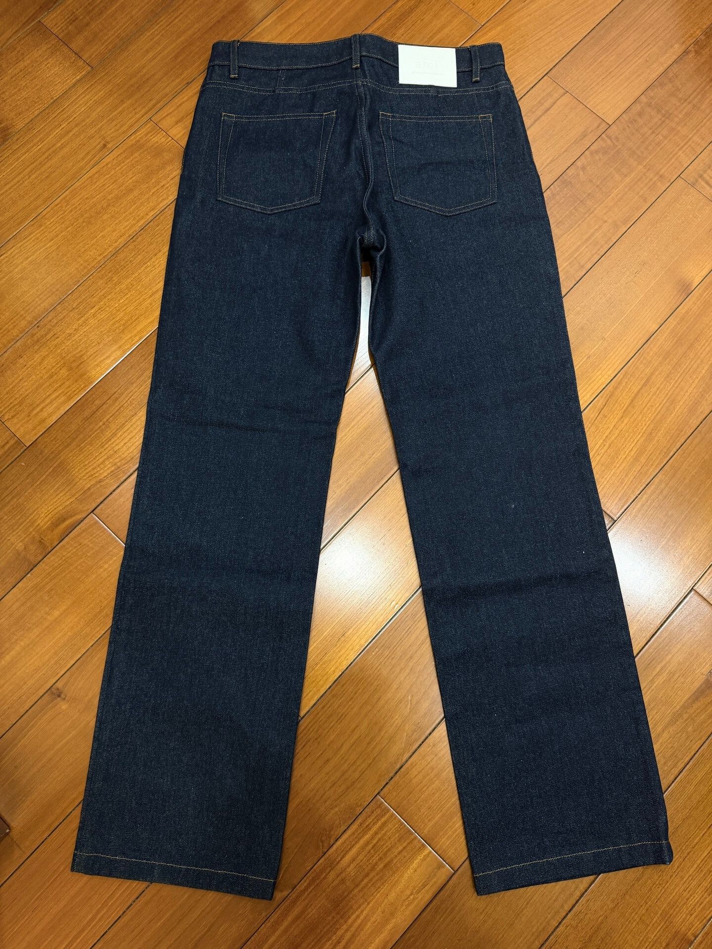 AMI AMI Dark Blue Straight Wide-Leg Jeans Size US 31 - 1 Thumbnail
