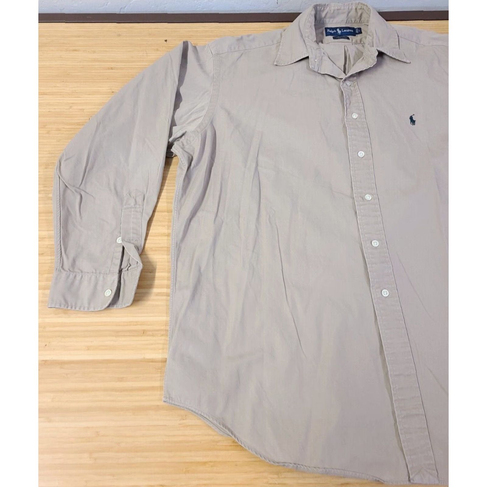 Polo Ralph Lauren Polo Ralph Lauren Shirt Men's Beige Large Long Sleeve Button Blake Cotton Size US L / EU 52-54 / 3 - 3 Thumbnail