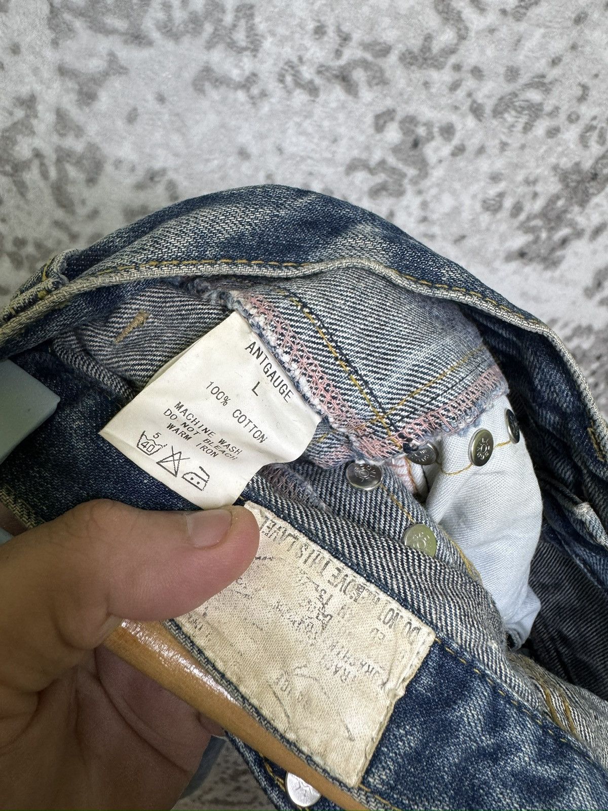 Japanese Brand Y2K Antgauge Double Waist Distressed Unisex Denim Jeans Size US 30 / EU 46 - 14 Thumbnail
