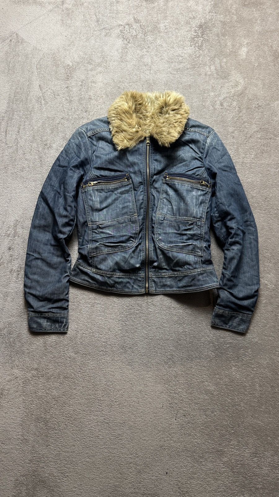 Hysteric Glamour Vintage Y2K Replay Faux Fur Denim Jacket gucci dolce gabbana Size S / US 4 / IT 40 - 1 Thumbnail