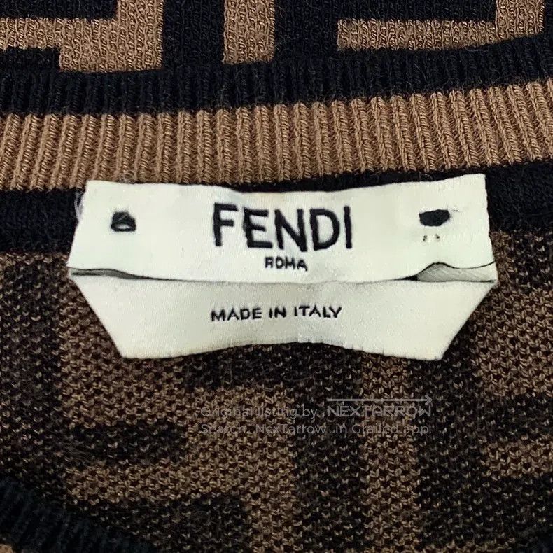 Fendi Fendi Brown Logo Letter Full-Print Round Neck Long Sleeve Size XXS / US 00 / IT 34 - 5 Thumbnail