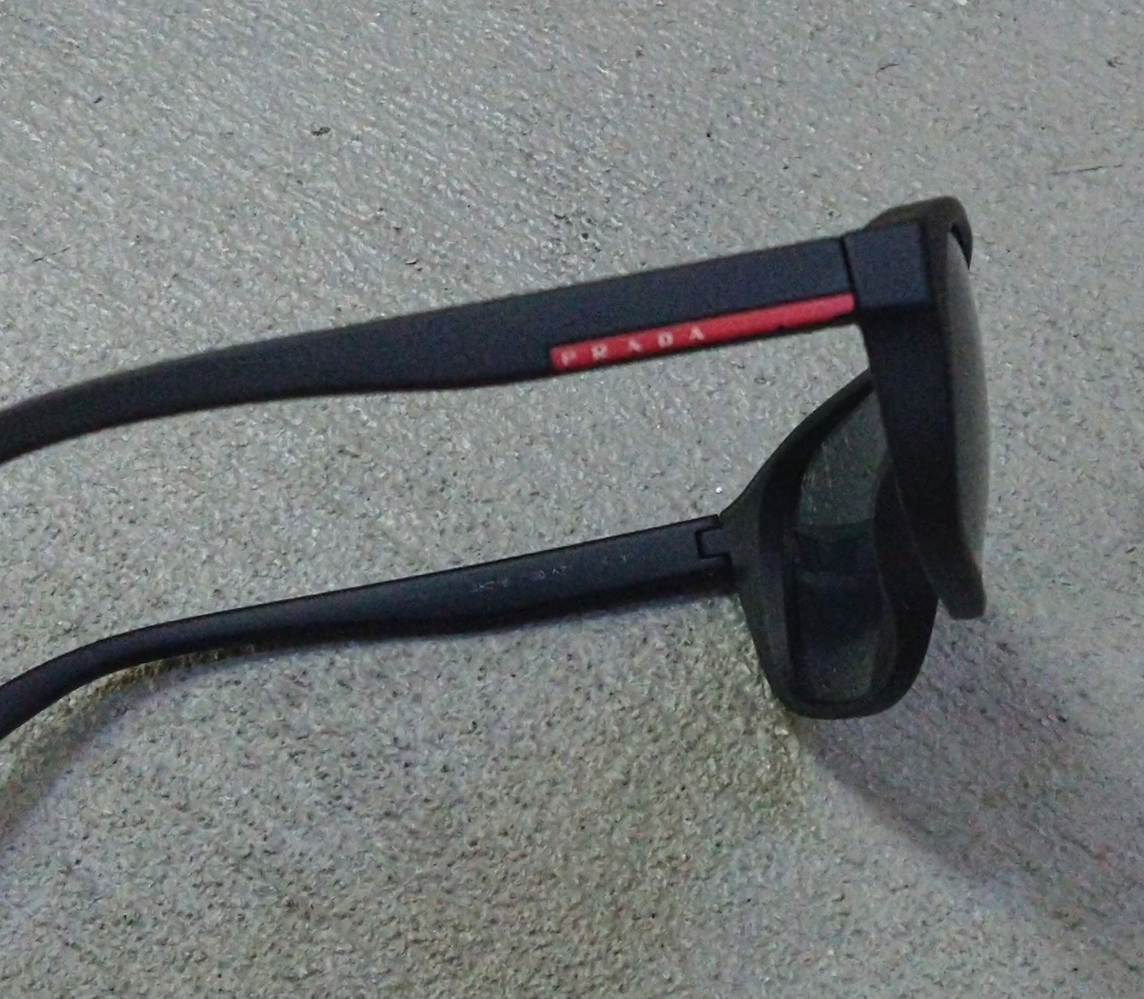 Prada Prada Sunglasses SPS 01R Black Blue Lens Linea Rossa Size ONE SIZE - 9 Thumbnail