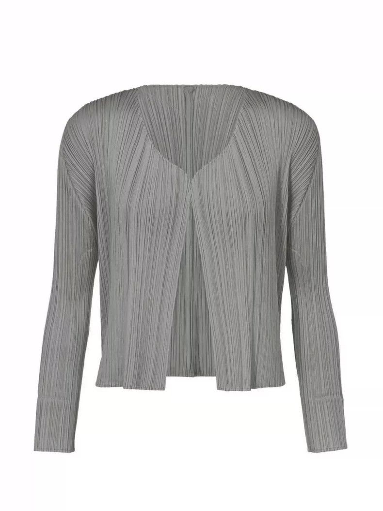 Issey Miyake Issey Miyake size:4 Grey pleated cardigan Size XS / US 0-2 / IT 36-38 - 1 Thumbnail
