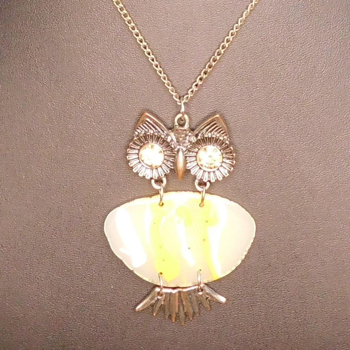 Other Retro Nature Inspired Yellow Owl Pendant Necklace Size ONE SIZE - 3 Thumbnail