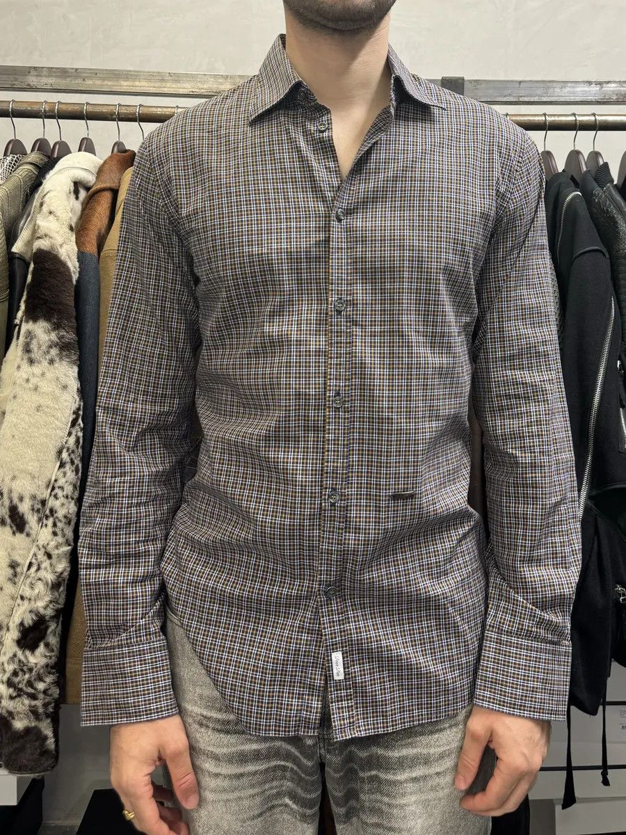 Dsquared2 FW2012 Dsquared2 Checkered Blue & Yellow Minimalist Shirt Size US L / EU 52-54 / 3 - 2 Thumbnail