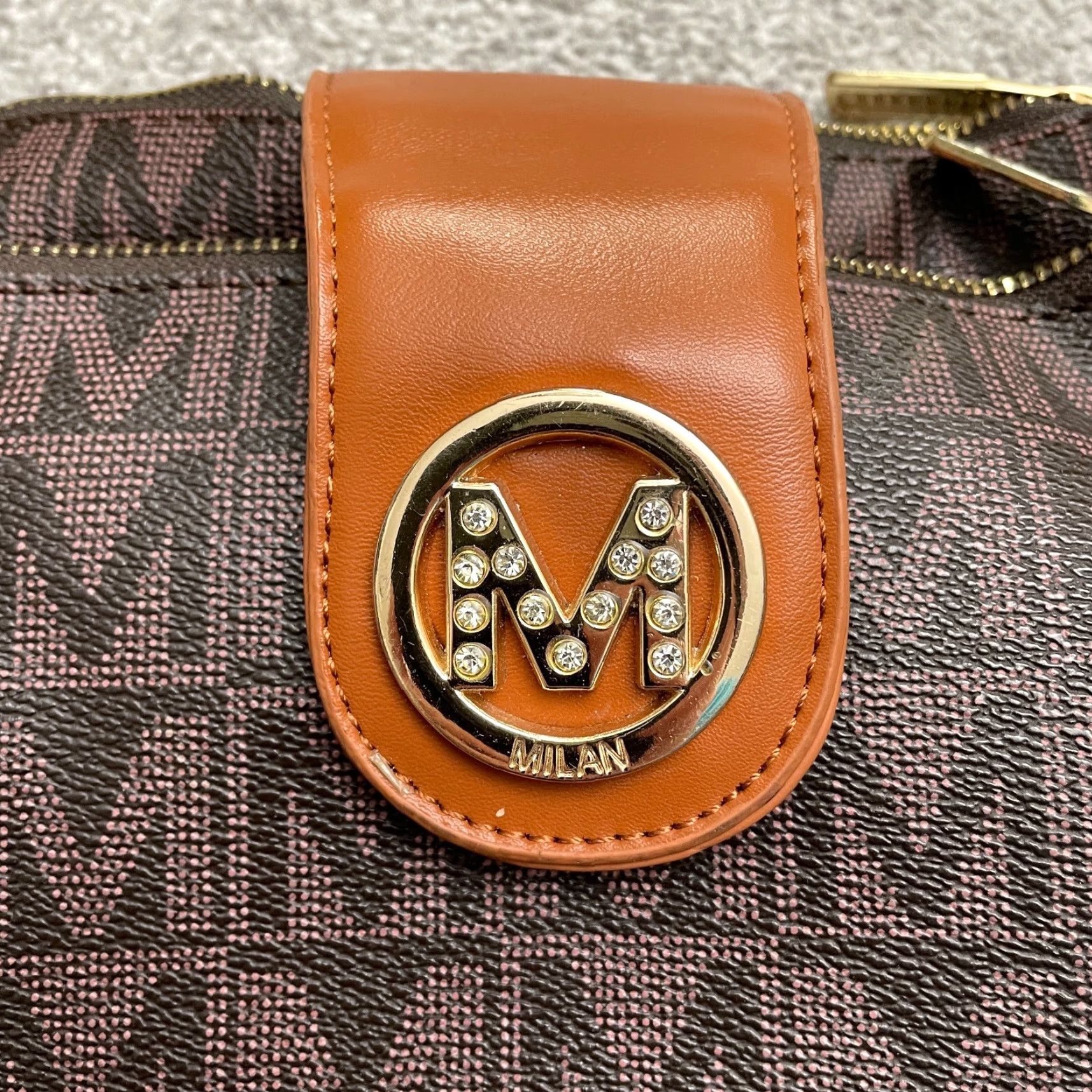 Vintage MKF Collection Wrigley M Signature Womens Crossbody Sling Bag Brown Leather Small Size ONE SIZE - 5 Thumbnail