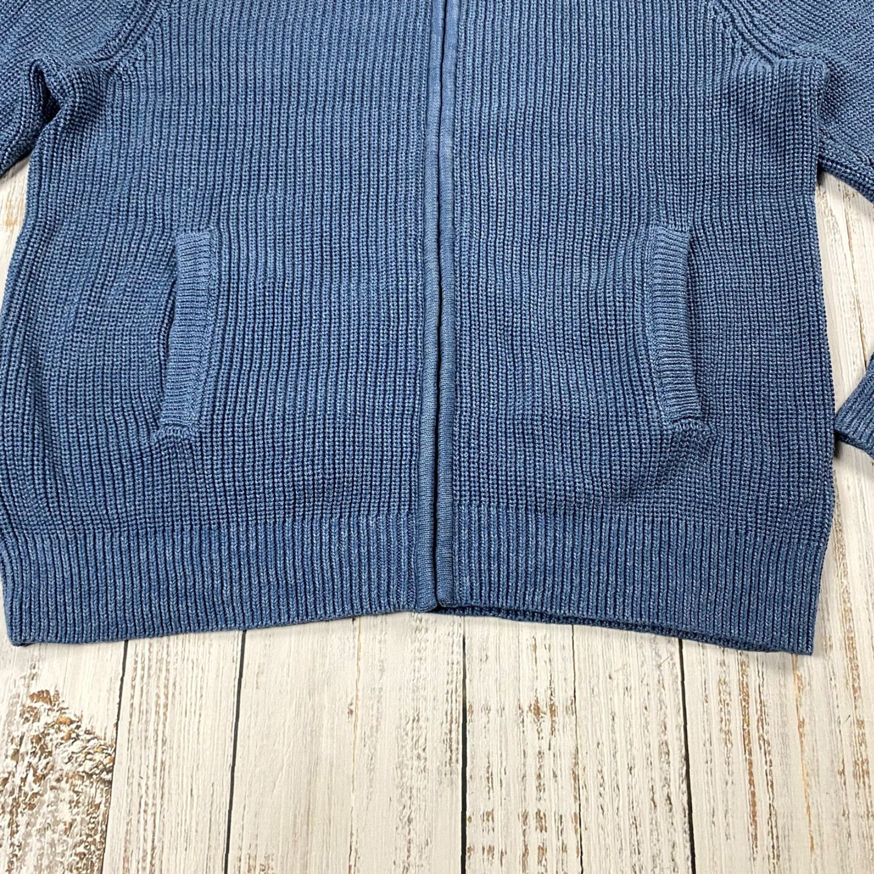 Vintage VINTAGE L.L. BEAN MEN'S CARDIGAN Sweater Full Zip Cotton Blue XL Casual Knit Size US XL / EU 56 / 4 - 3 Thumbnail