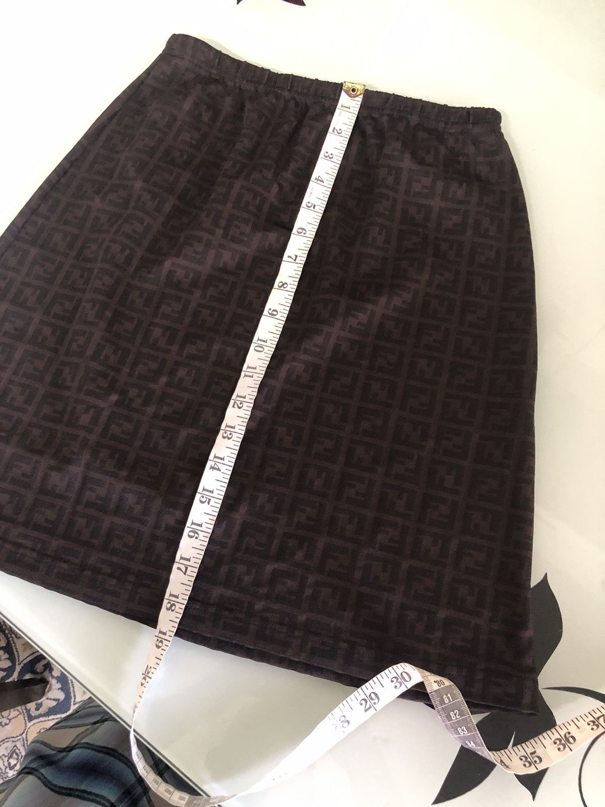 Fendi Vintage Fendi Zucca Monogram Stretchable Mini Skirt Size 30" / US 8 / IT 44 - 15 Thumbnail