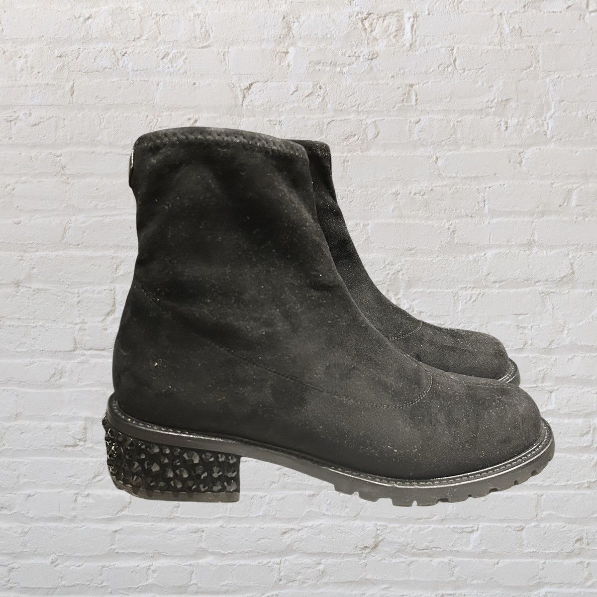Giuseppe Zanotti GIUSEPPE ZANOTTI Crystal Heel Suede Boots 37 Size US 5 / EU 37 - 3 Thumbnail