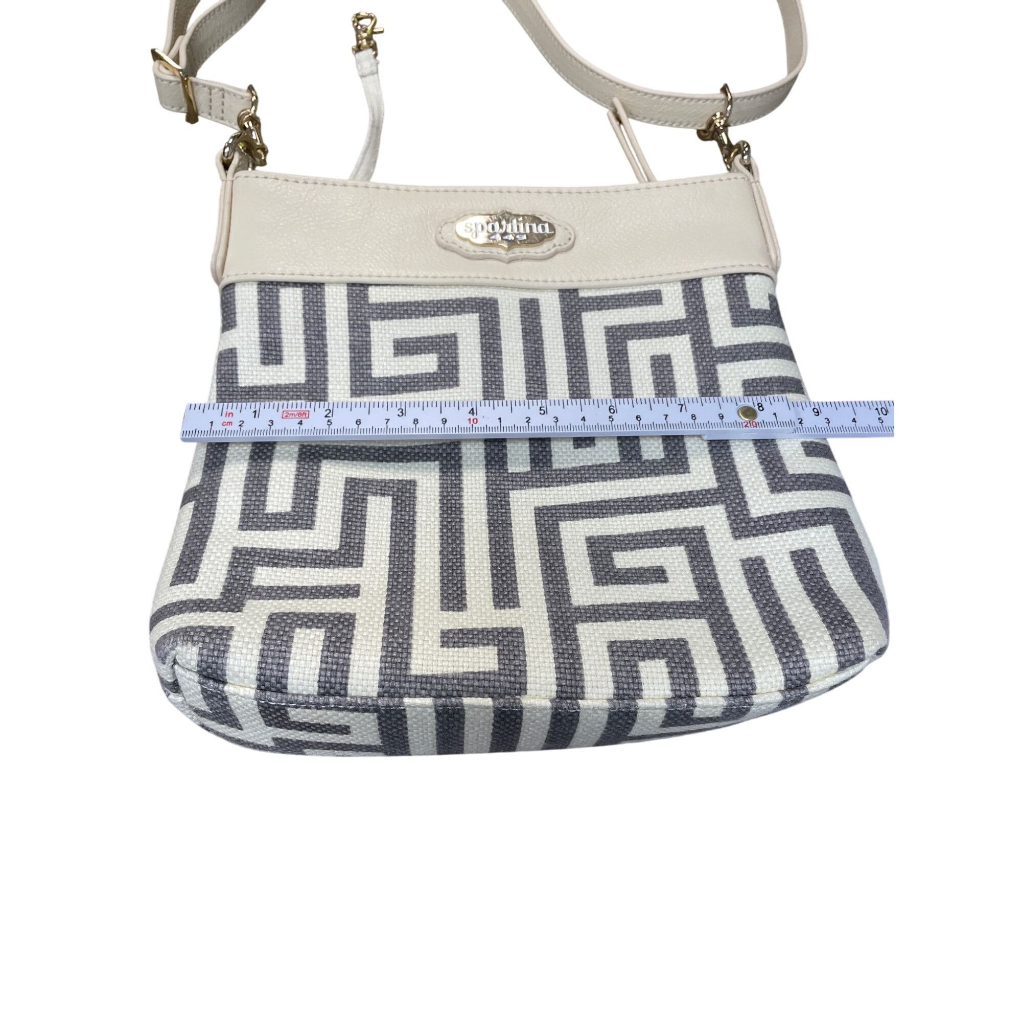 Other Spartina 449 womans cream gray leather linen crossbody handb Size ONE SIZE - 9 Thumbnail