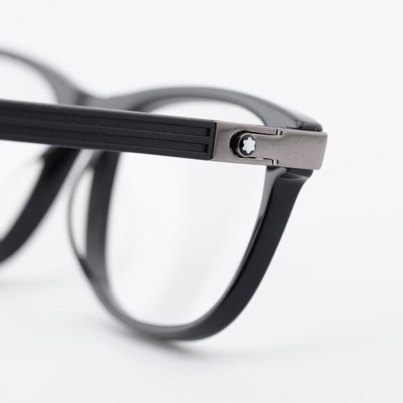 Montblanc Montblanc MB0036O 005 Eyeglasses Black 56mm Rectangle Frame Size ONE SIZE - 7 Thumbnail