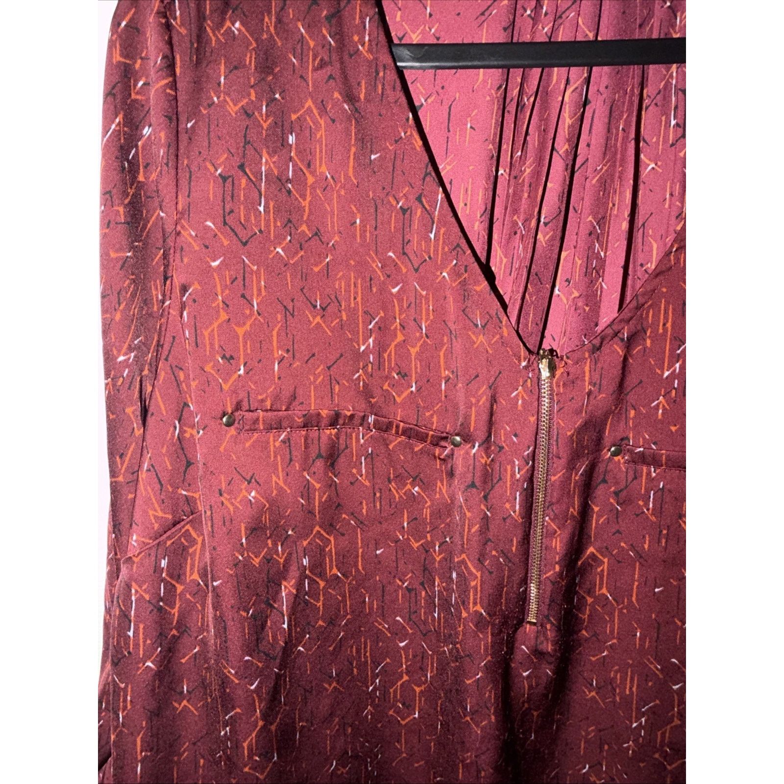 Apt. 9 Apt 9 Blouse Women's XL Burgundy 1/4 Zip Long Sleeve NWT Size XL / US 12-14 / IT 48-50 - 4 Thumbnail