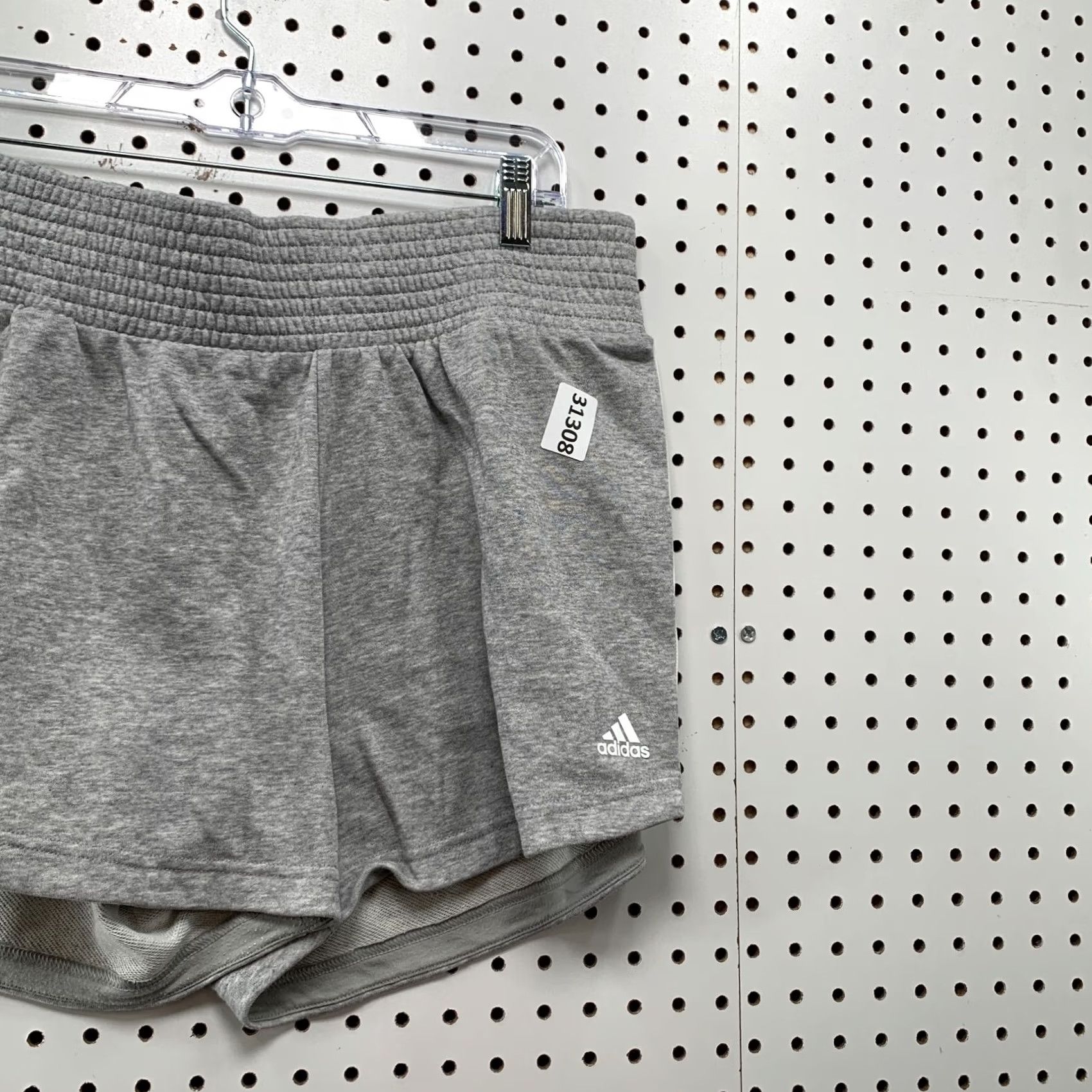 Adidas Adidas Sweat Shorts Men XL White Striped Fleece 34x3.5 Casual Active Size 40" / US 18 - 4 Thumbnail