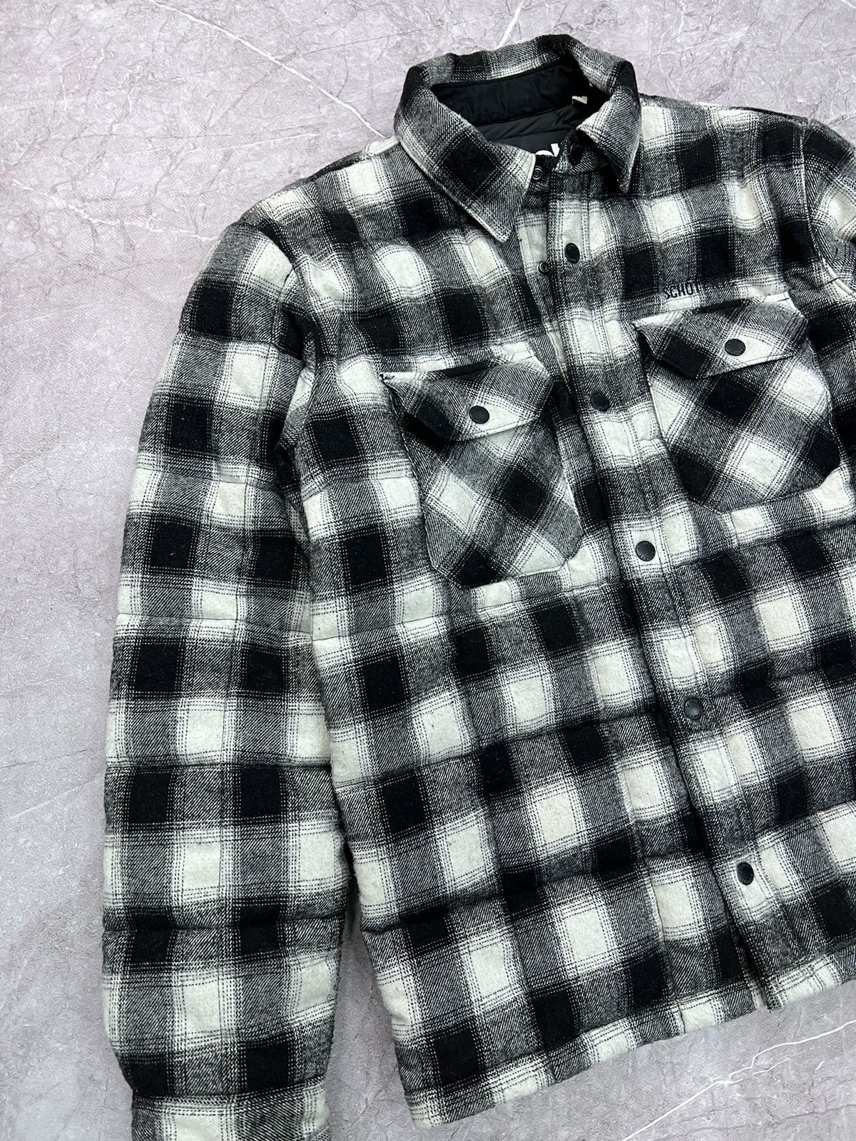 Schott × Vintage Schott NYC DOWN Wool SHIRT BUTTON Jacket BOMBER Size US M / EU 48-50 / 2 - 2 Thumbnail