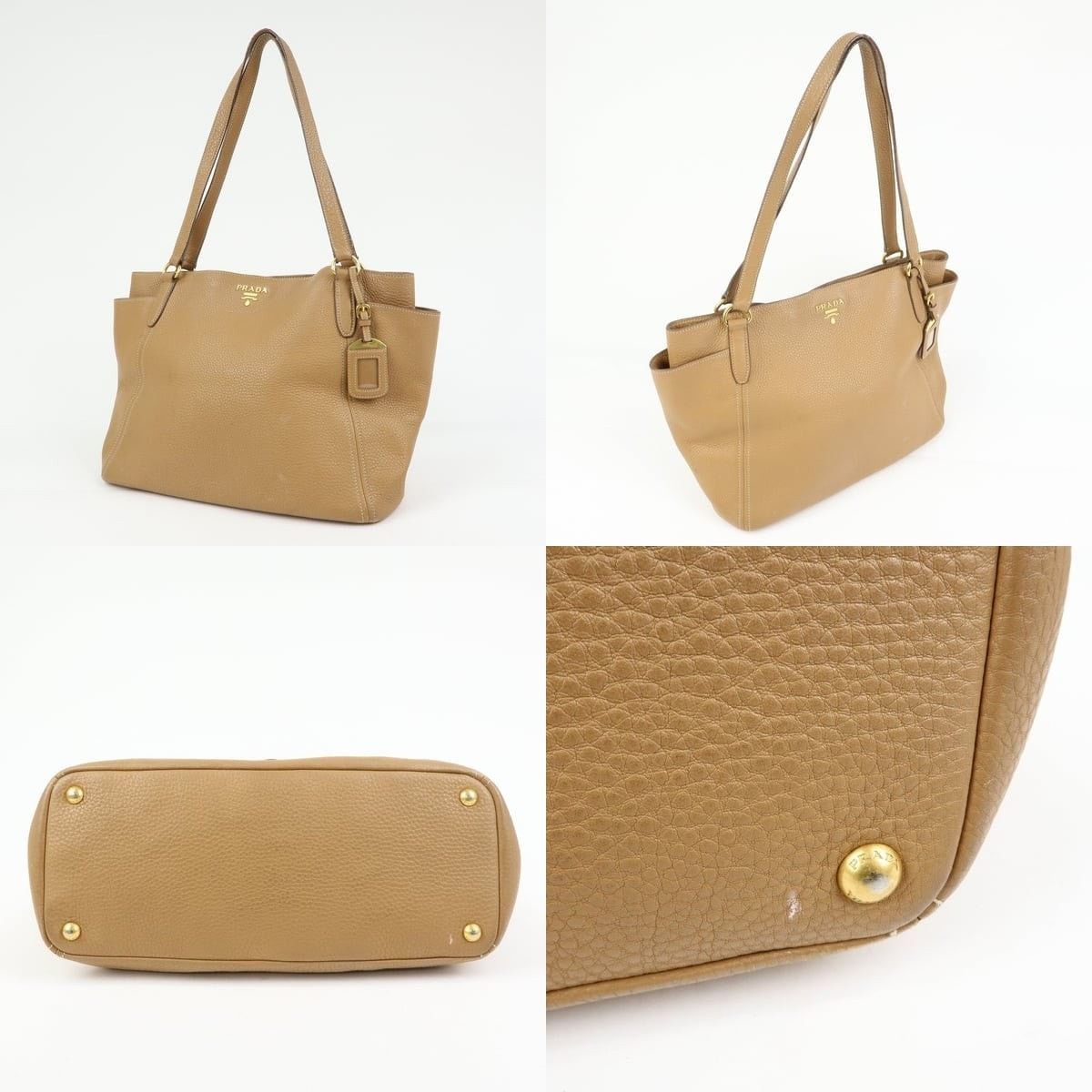 Prada Prada Vitello Daino Tote Calfskin Tan Size ONE SIZE - 3 Thumbnail