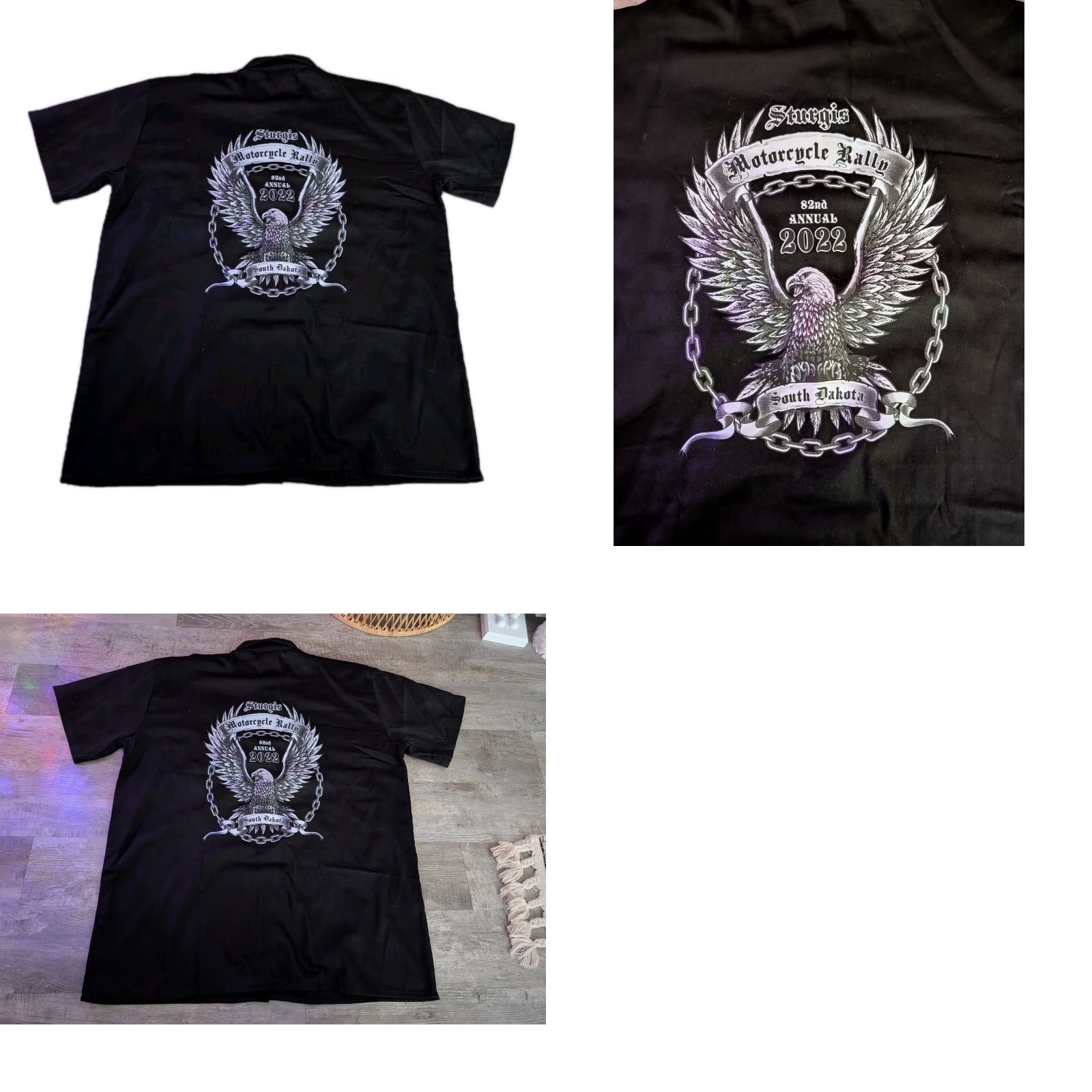 Deadwood Sturgis Deadwood Black Hills Biker Shop Button Shirt Mens Black XL EUC Size US XL / EU 56 / 4 - 8 Thumbnail