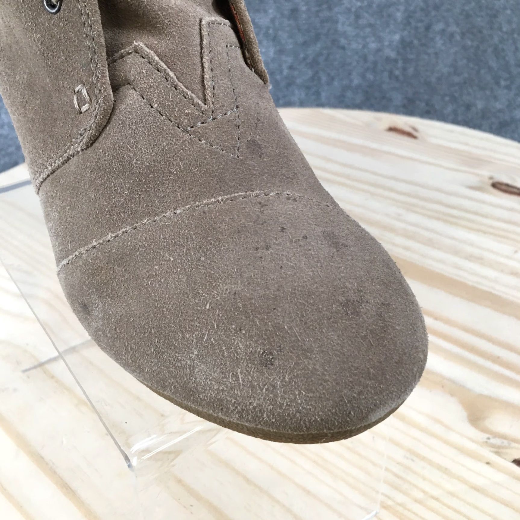 Toms TOMS Boots Womens 8.5 M Ankle Bootie Brown Leather Side Zip Wedge Heels Casual Size US 9 / IT 39 - 4 Thumbnail
