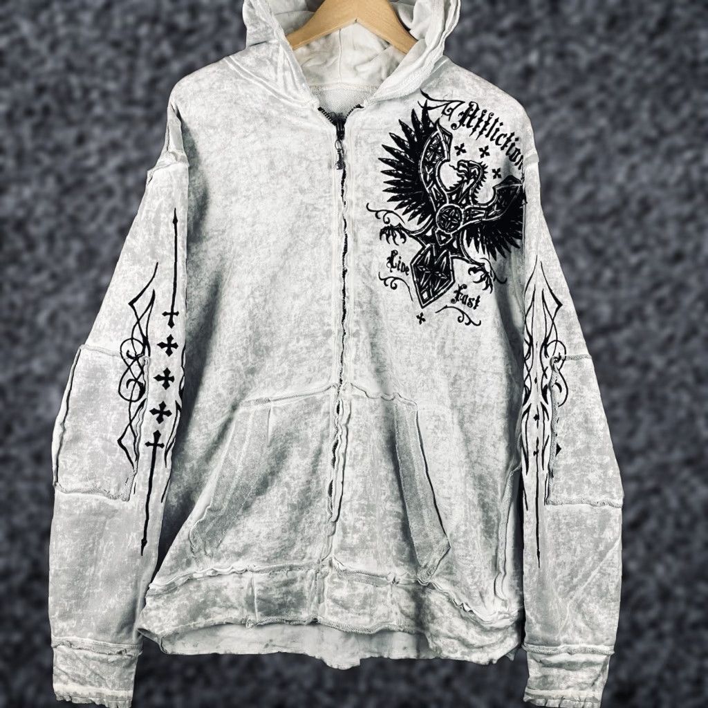 Affliction × JNCO × Vintage Crazy Y2K Affliction Style Zip-Up