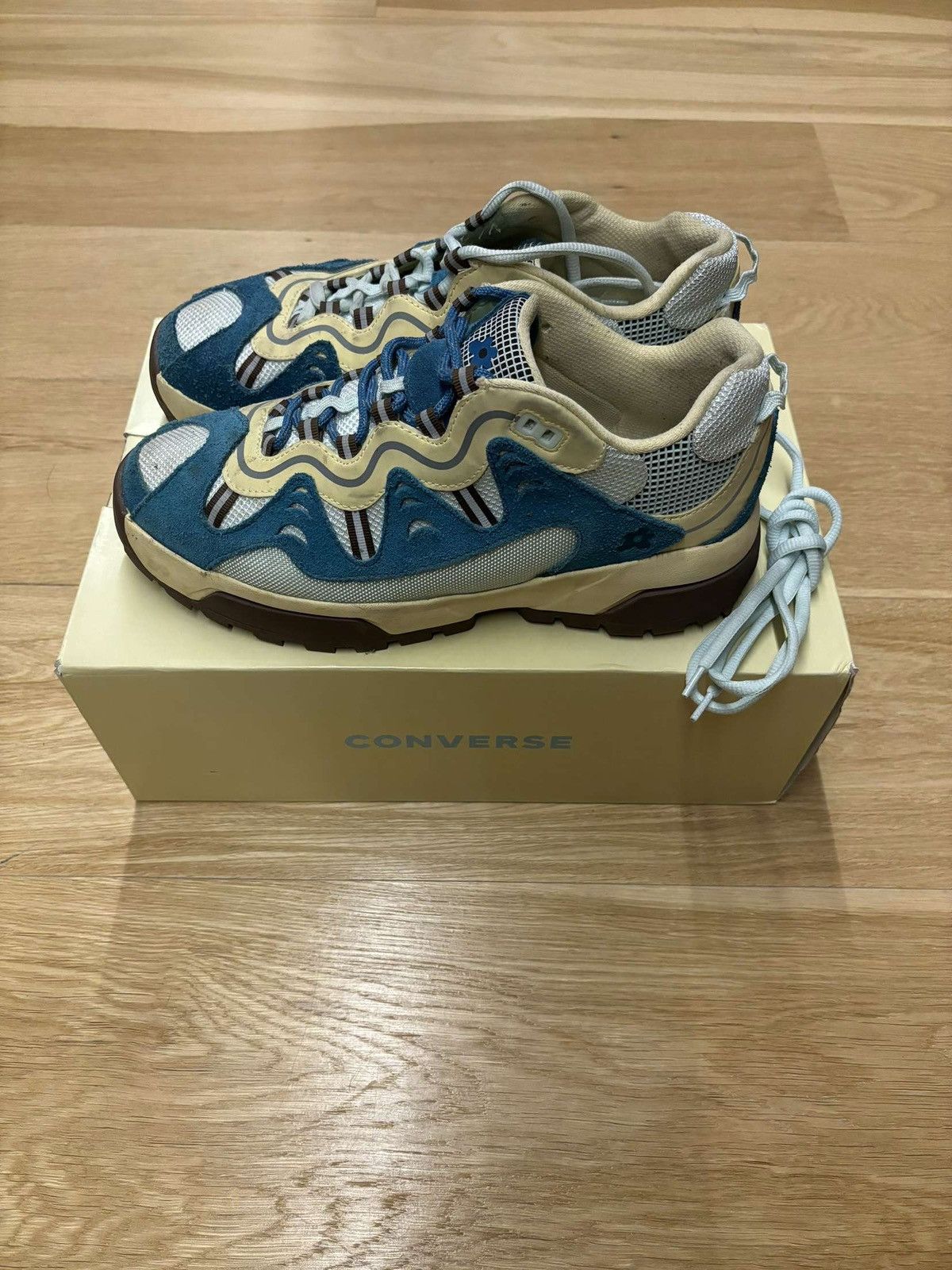 image of Golf Le Fleur X Converse Gianno Skylight Shoes in Blue, Men's (Size 8.5)