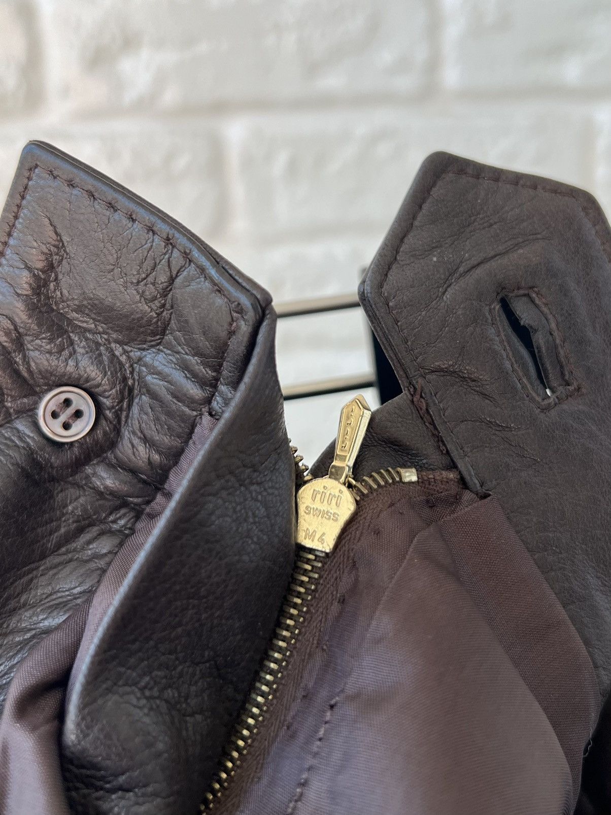 Hermes Hermes Paris Brown Leather Logo Pants Size 27" / US 4 / IT 40 - 10 Thumbnail