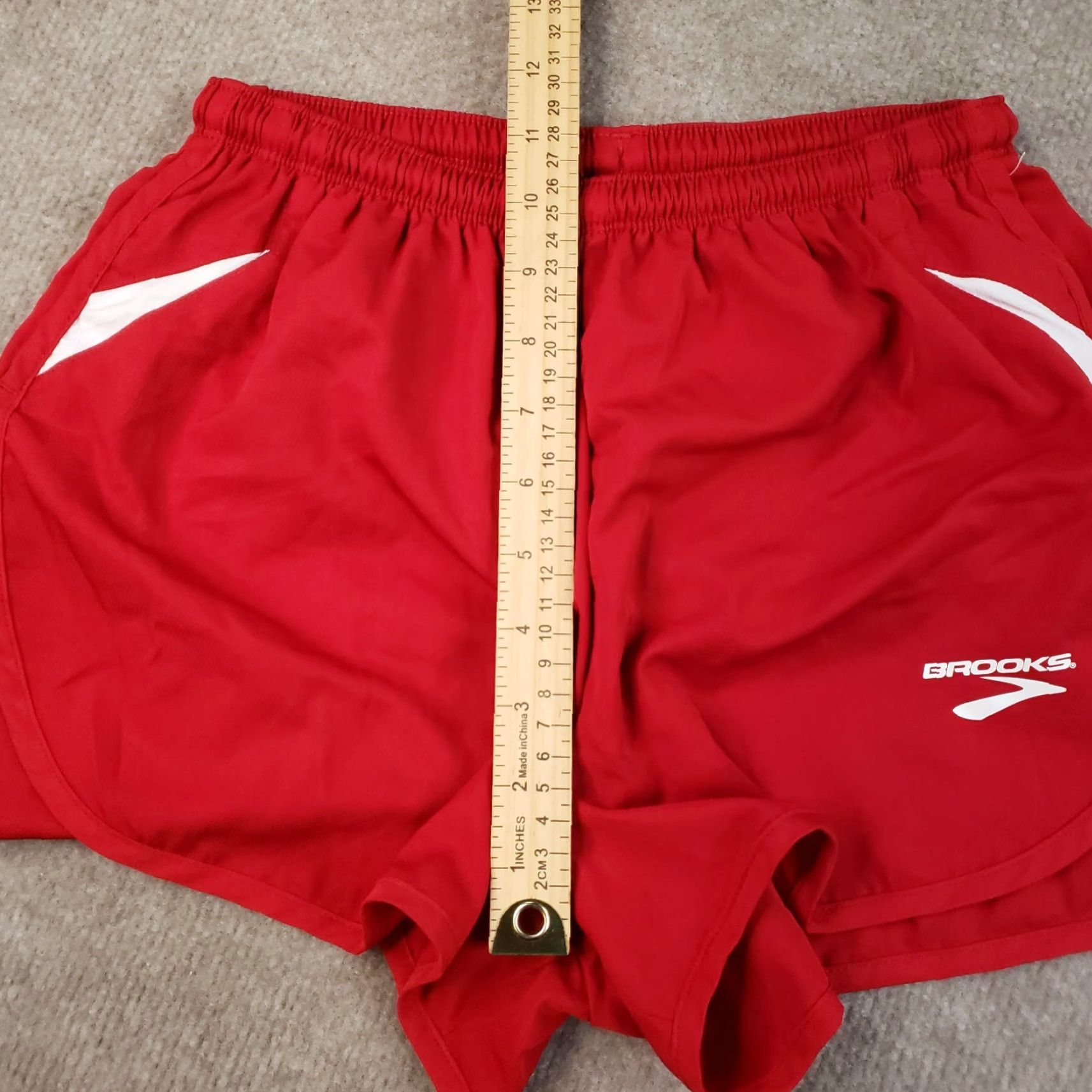 Brooks Brooks Running Shorts Womens Small Red Elastic Waist Drawstring Athletic Activewear Size 24" / US 00 / IT 34 - 6 Thumbnail