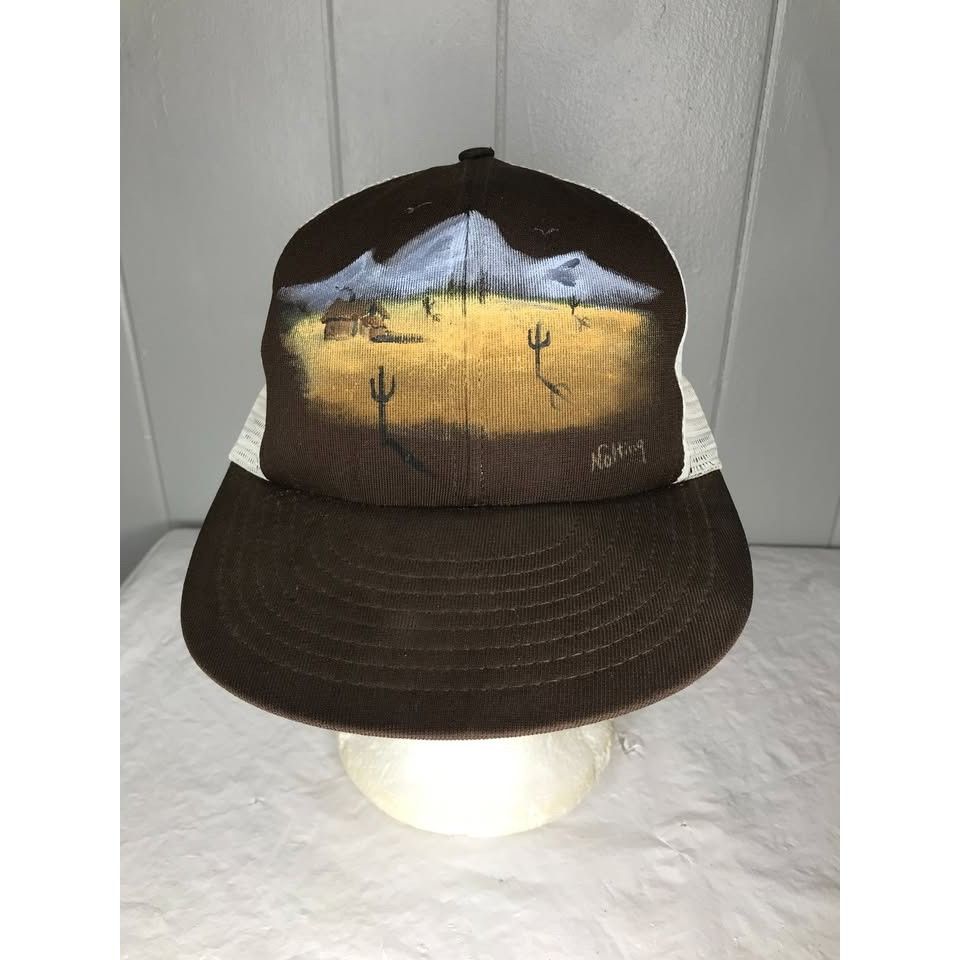 Vintage Vintage Hand Painted Country Trucker Mesh snapback hat cap Size ONE SIZE - 1 Thumbnail