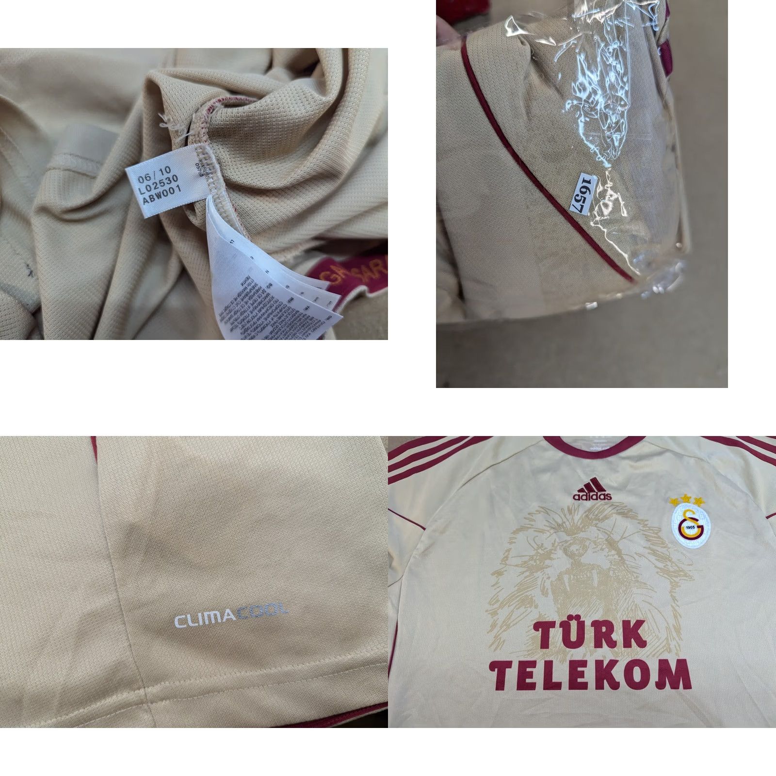 Adidas Adidas Galatasaray Football Jersey 2XL Away Soccer Trikot Mens Shirt Sports Jersey Nike Dri-Fit Style Beige 100% Polyester Size US XXL / EU 58 / 5 - 9 Thumbnail