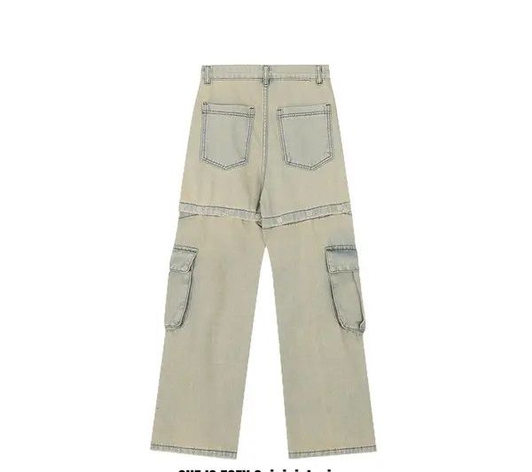 VIBE #25 Retro Buttons Detachable Design Wide Cargo Jeans Size US 29 - 6 Thumbnail