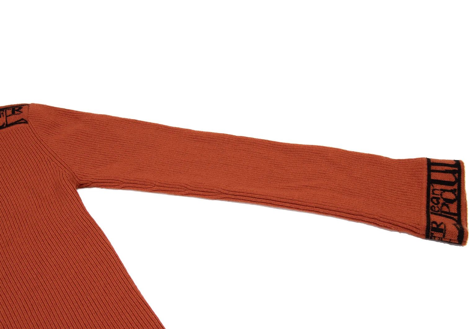 Jean Paul Gaultier Ribbed Knit Sweater with Logo Piping in Orange and Black Size US M / EU 48-50 / 2 - 9 Thumbnail