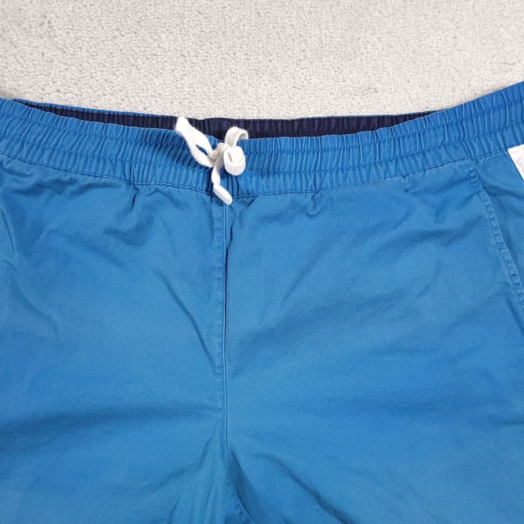 Nike VINTAGE Nike Shorts Mens XXL Blue Twill Elastic Waist Drawstring Heavy Logo Stripe Bermuda 90s Mens Size US 39 - 3 Thumbnail
