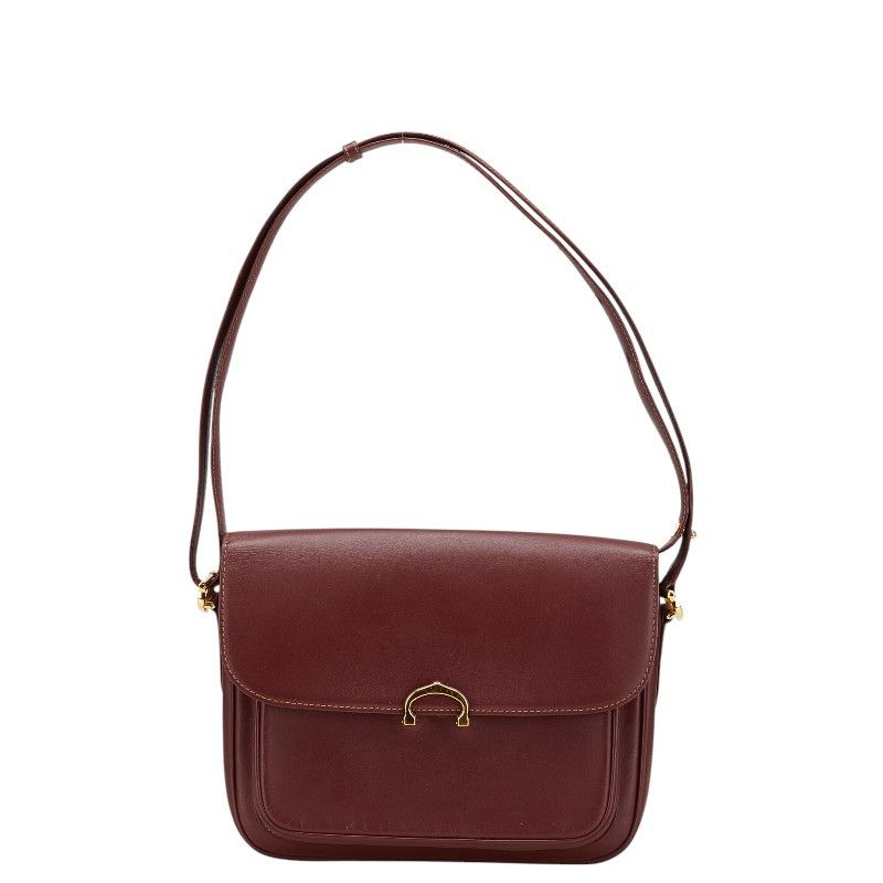 Cartier Cartier Must Line Leather Shoulder Bag Leather Shoulder Bag in Red, Women's