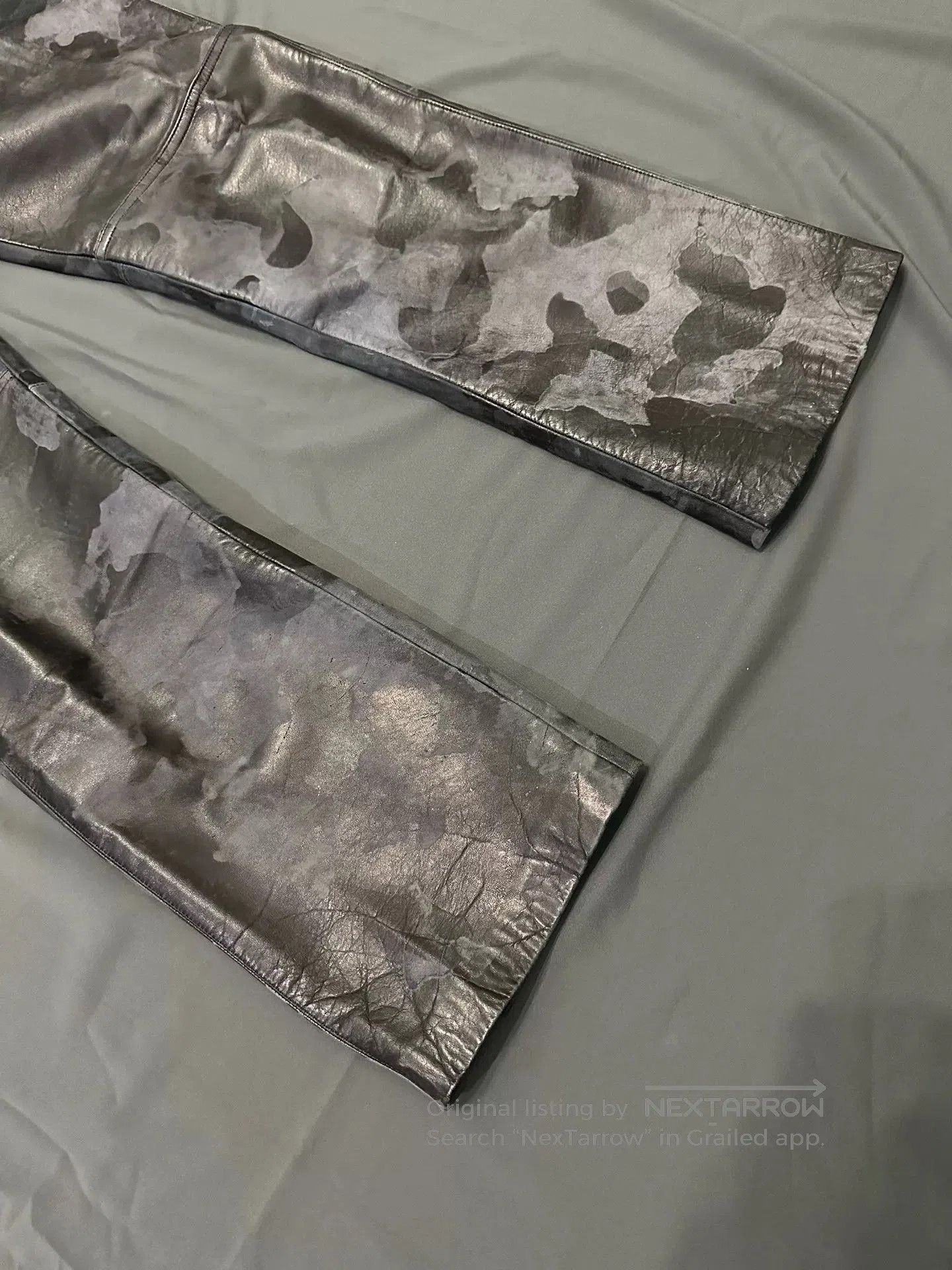 Vintage vintage 90s camouflage leather pants. Size US 32 / EU 48 - 2 Thumbnail