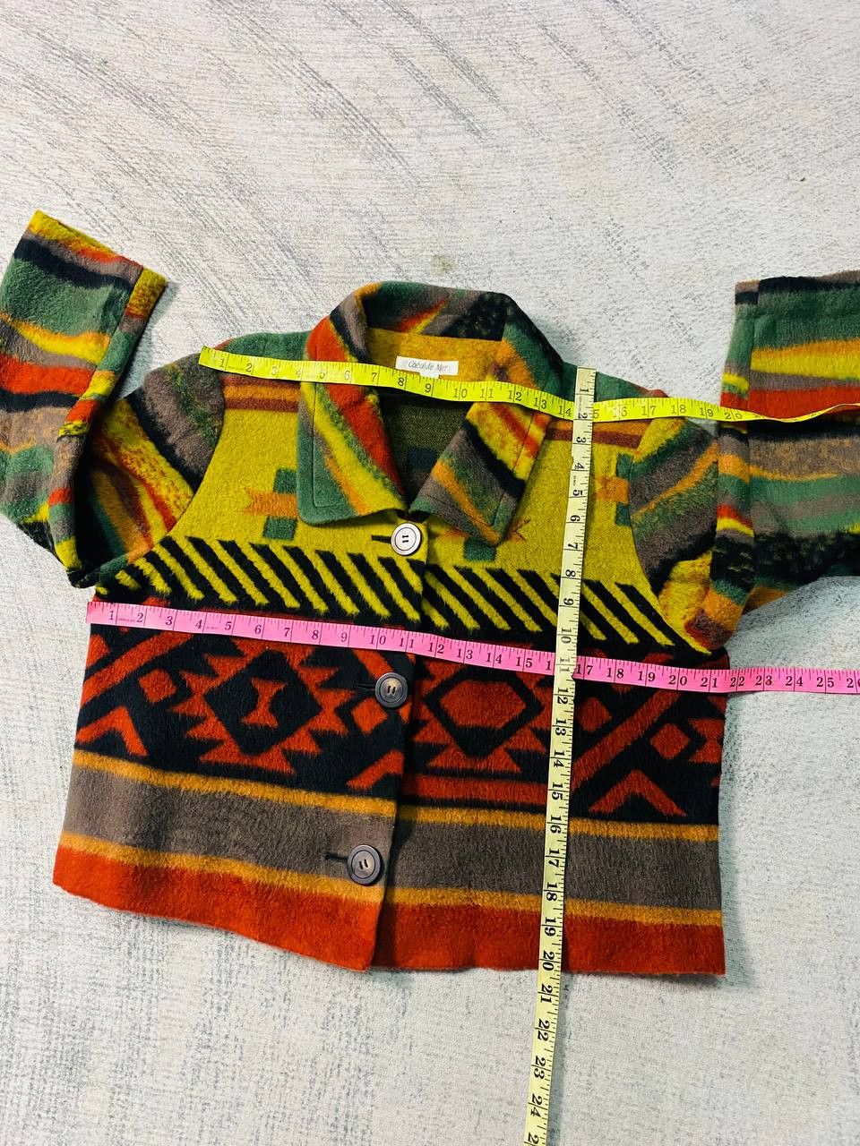 Native × Vintage Vintage Coco De Mer Aztec Button Crop Jacket Size M / US 6-8 / IT 42-44 - 10 Thumbnail