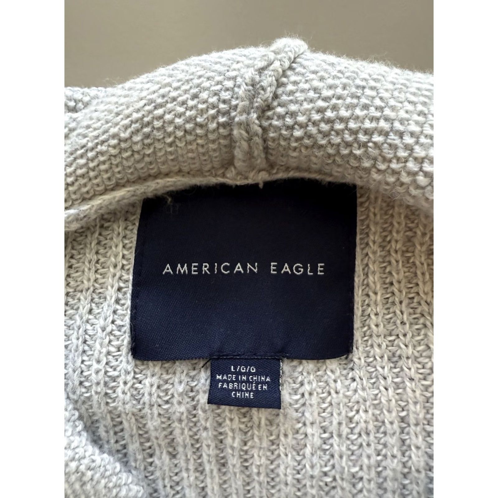 American Eagle Outfitters American Eagle Sweater Large Mens Hooded Tan Gray Preppy Academia Varsity Classy Size L / US 10 / IT 46 - 4 Thumbnail