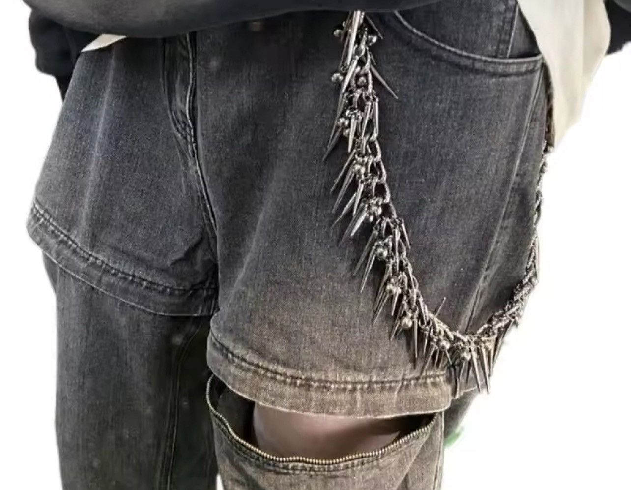 Japanese Brand × Jewelry Retro streetwear punk rivet spike pants pocket chain Size ONE SIZE - 1 Thumbnail