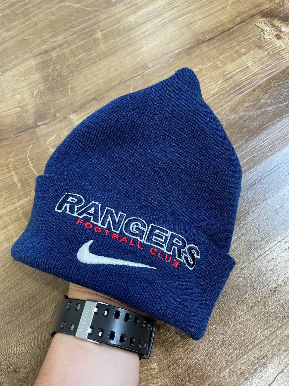 Nike × Vintage Vintage 90’s Y2K Style Nike Rangers Swoosh Logo Beanie Hat Size ONE SIZE - 2 Thumbnail