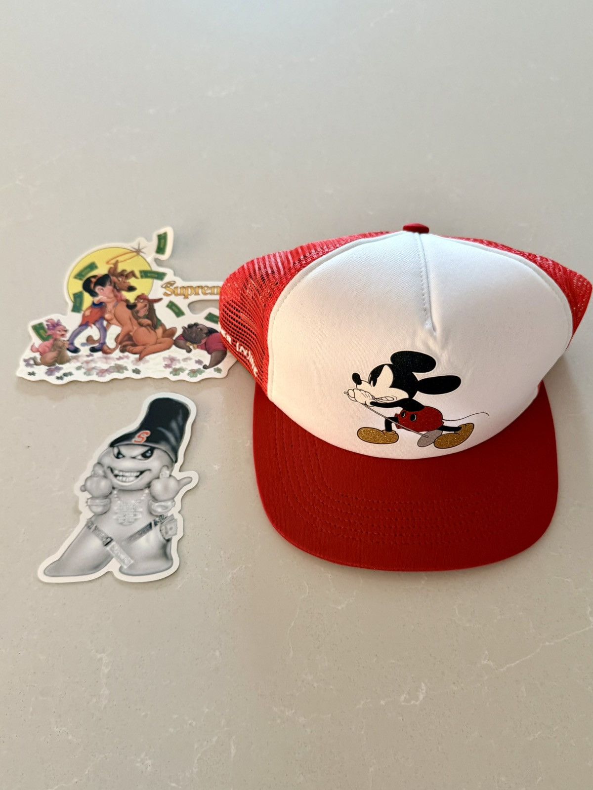 Supreme Mickey Mesh Back 5-panel 赤 red Supreme Number (N)ine Mickey Mesh Back 5-Panel Red - US