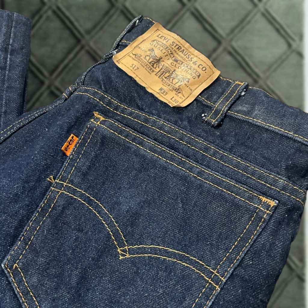 Levi's VINTAGE Levi's 517 Denim Jean Mens 32x27 Dark Blue Scovill Zipper NNWT 20517 0217 Jeans Mens Size US 32 / EU 48 - 1 Thumbnail