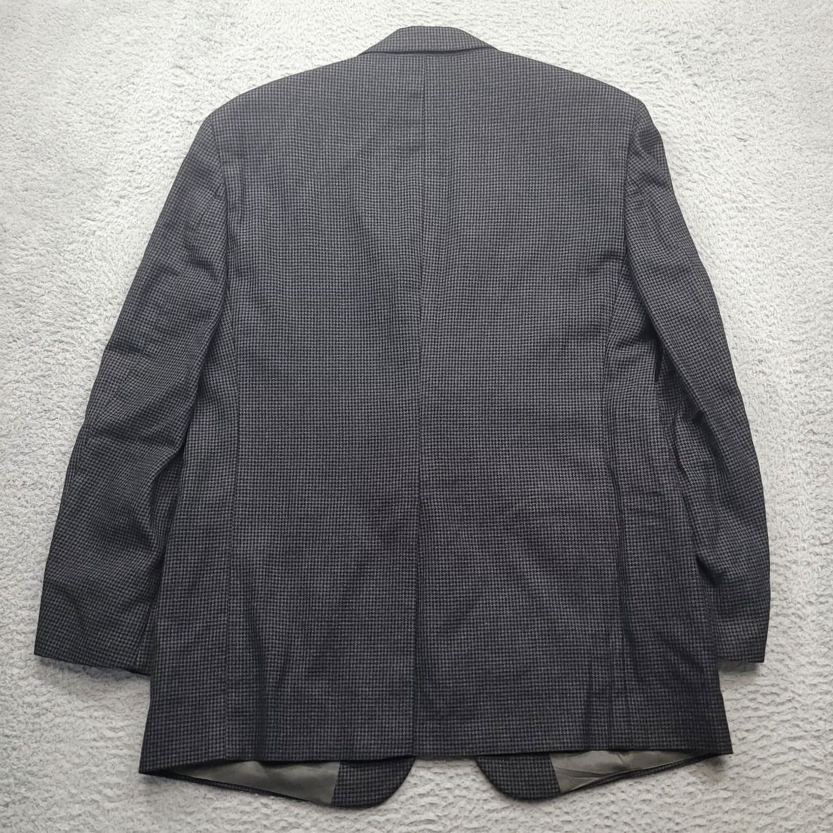 Brooks Brothers Brooks Brothers Blazer Mens 40 Wool Houndstooth Sport Coat Jacket Classic Gray 2-Button Notch Lapel Vintage? No Size 40R - 2 Thumbnail