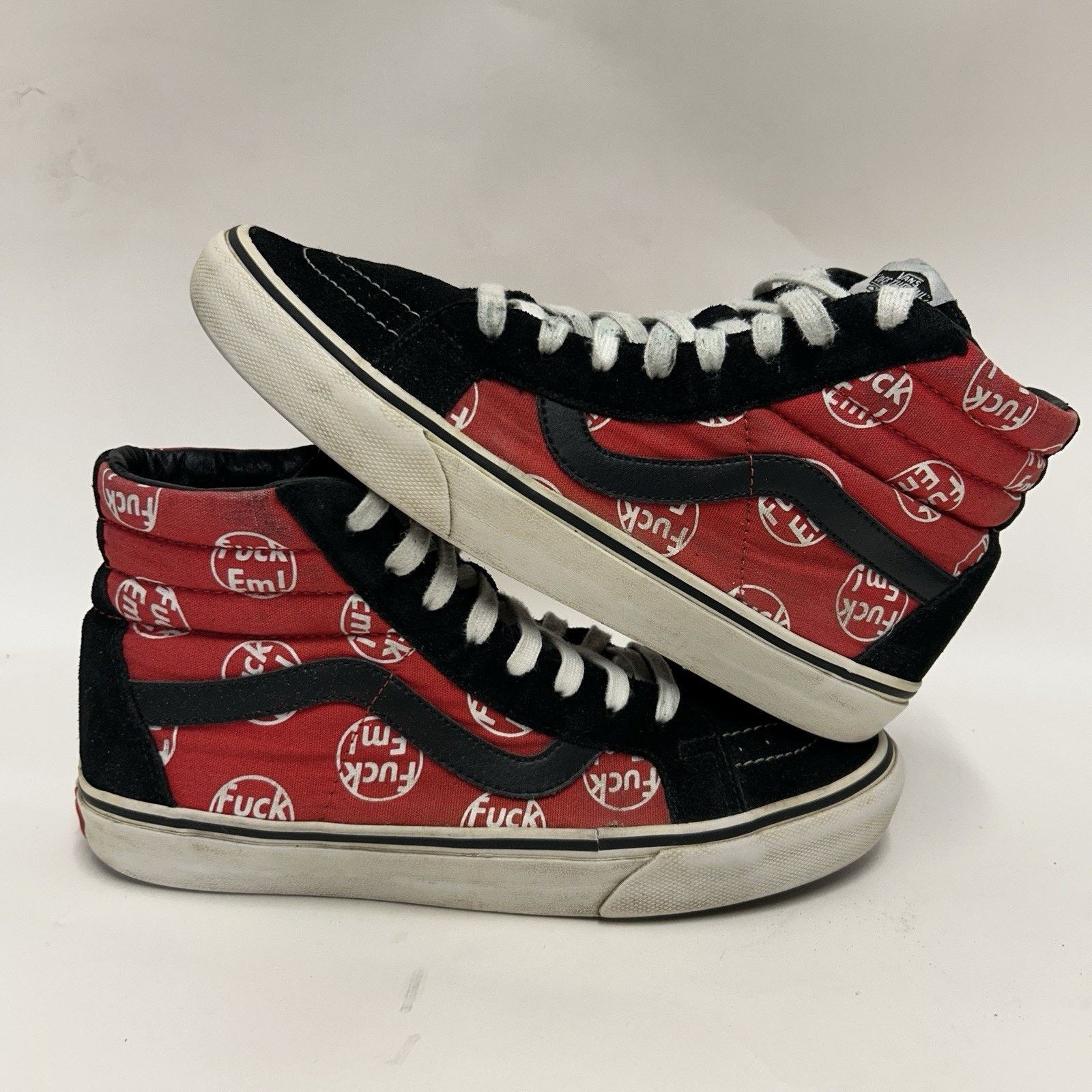 Vans VANS x Supreme SK8-Hi F*ck Em “Red Black” Size US 8.5 / EU 41-42 - 1 Thumbnail