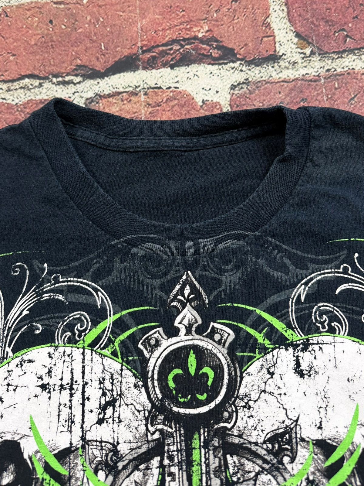 Other Y2K Affliction Style Skull Cross Graphic Tee Cyber Grunge Size US L / EU 52-54 / 3 - 6 Thumbnail