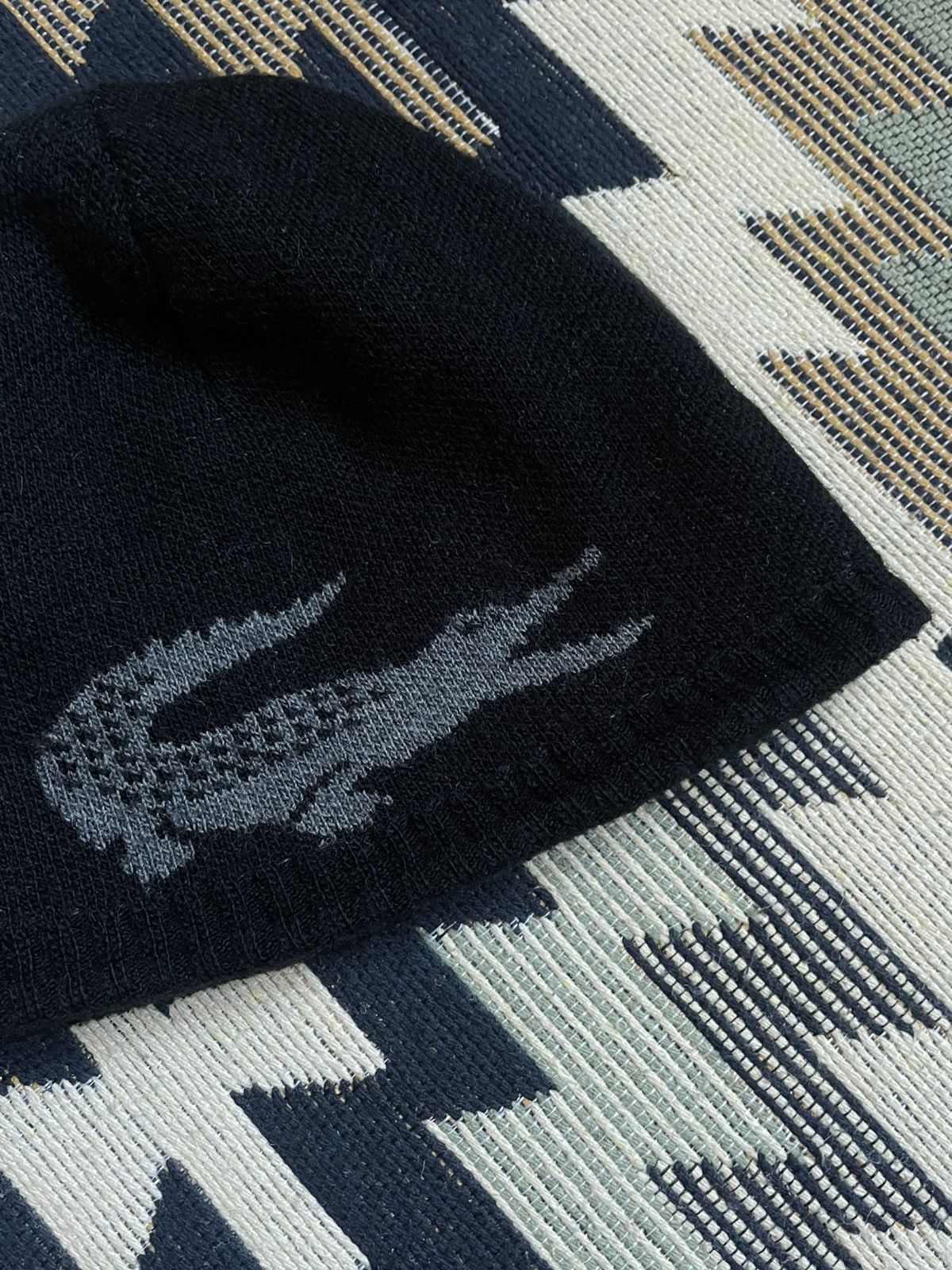 Lacoste × Vintage Vintage Lacoste Big Logo Y2K Beanie Hat Size ONE SIZE - 5 Thumbnail