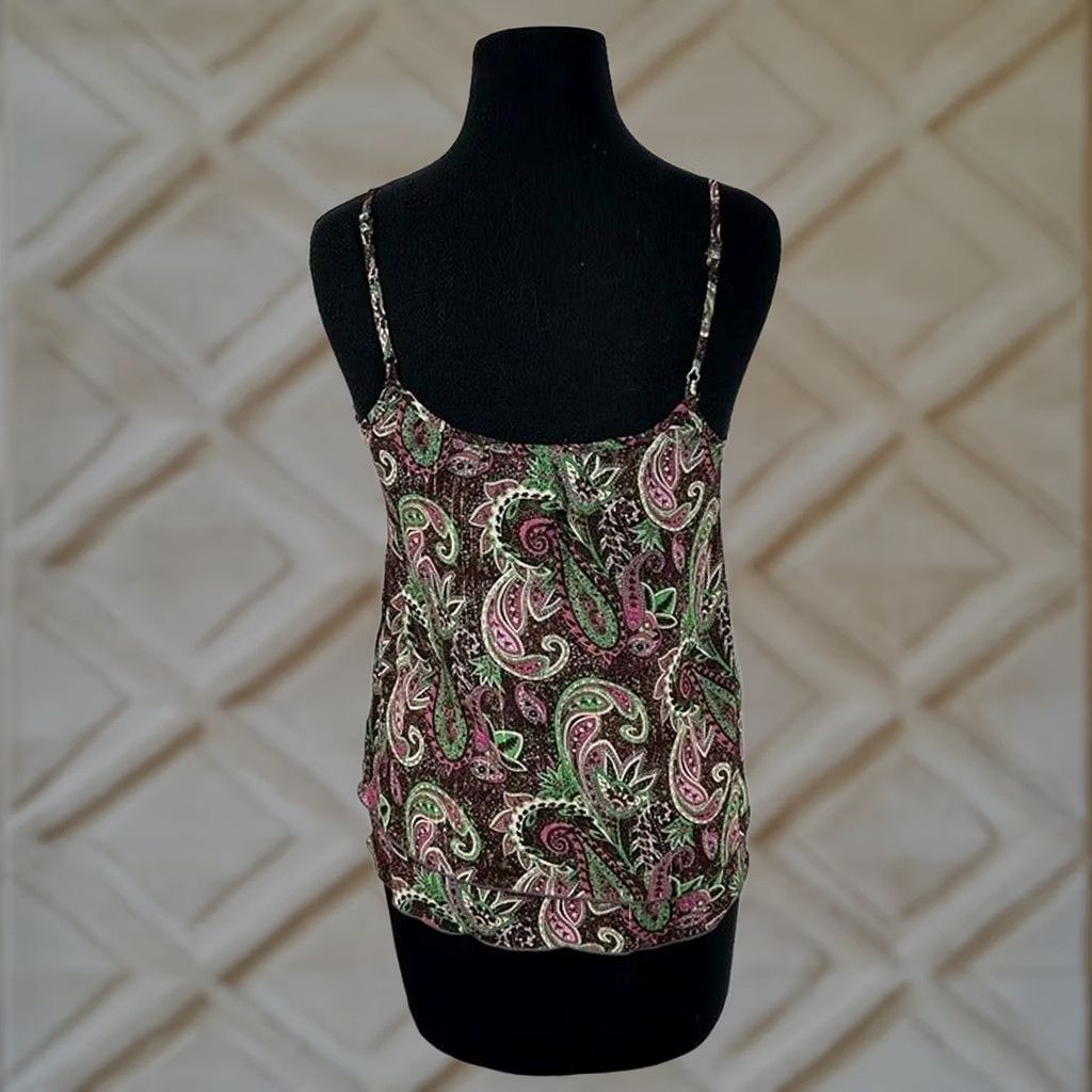 Vintage VINTAGE Y2K Paisley Tiered Blouse Womens Medium Blouse Red, Paisley Style, 2000s Boho Womens M Size M / US 6-8 / IT 42-44 - 1 Thumbnail