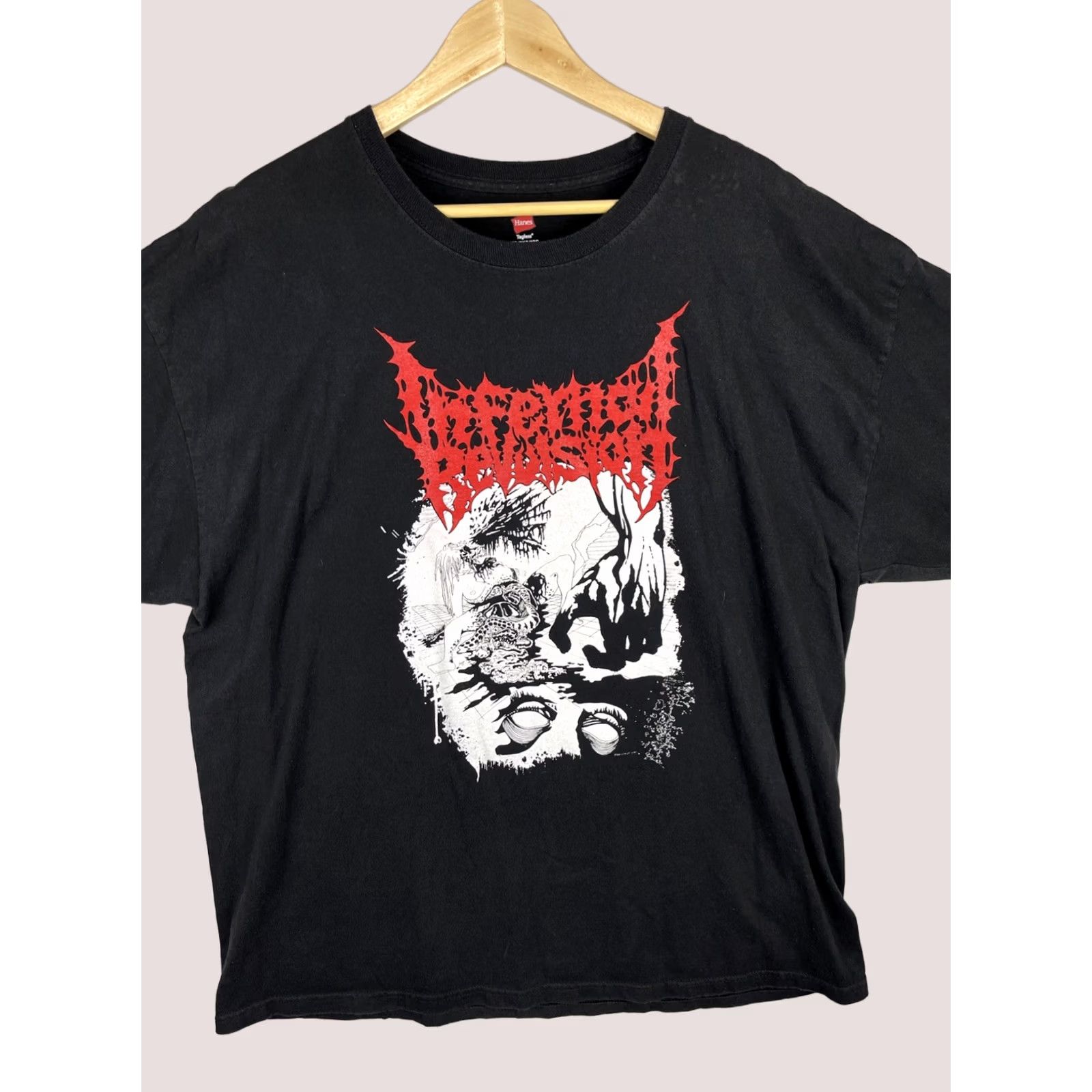 Hanes Infernal Revulsion Shirt Mens 2XL Black Dead But Breathing Death Metal Tokyo Hanes Shirt Mens T-Shirt Band Grunge Horror Metal 2XL Black Men Size US XXL / EU 58 / 5 - 1 Thumbnail