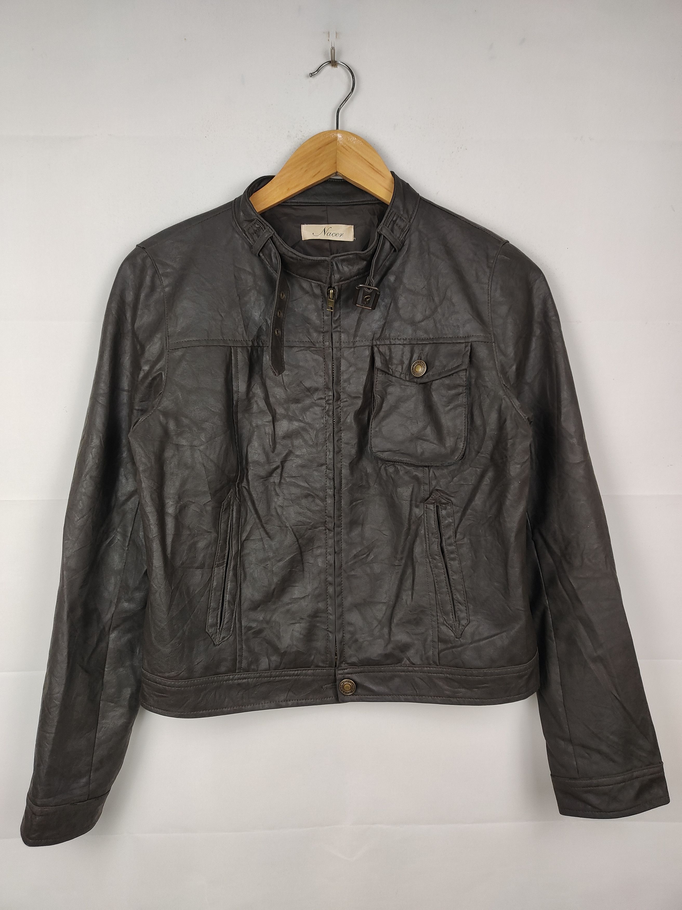 Japanese Brand Nacer Synthetic Leather Rider Jacket Size S / US 4 / IT 40 - 1 Thumbnail