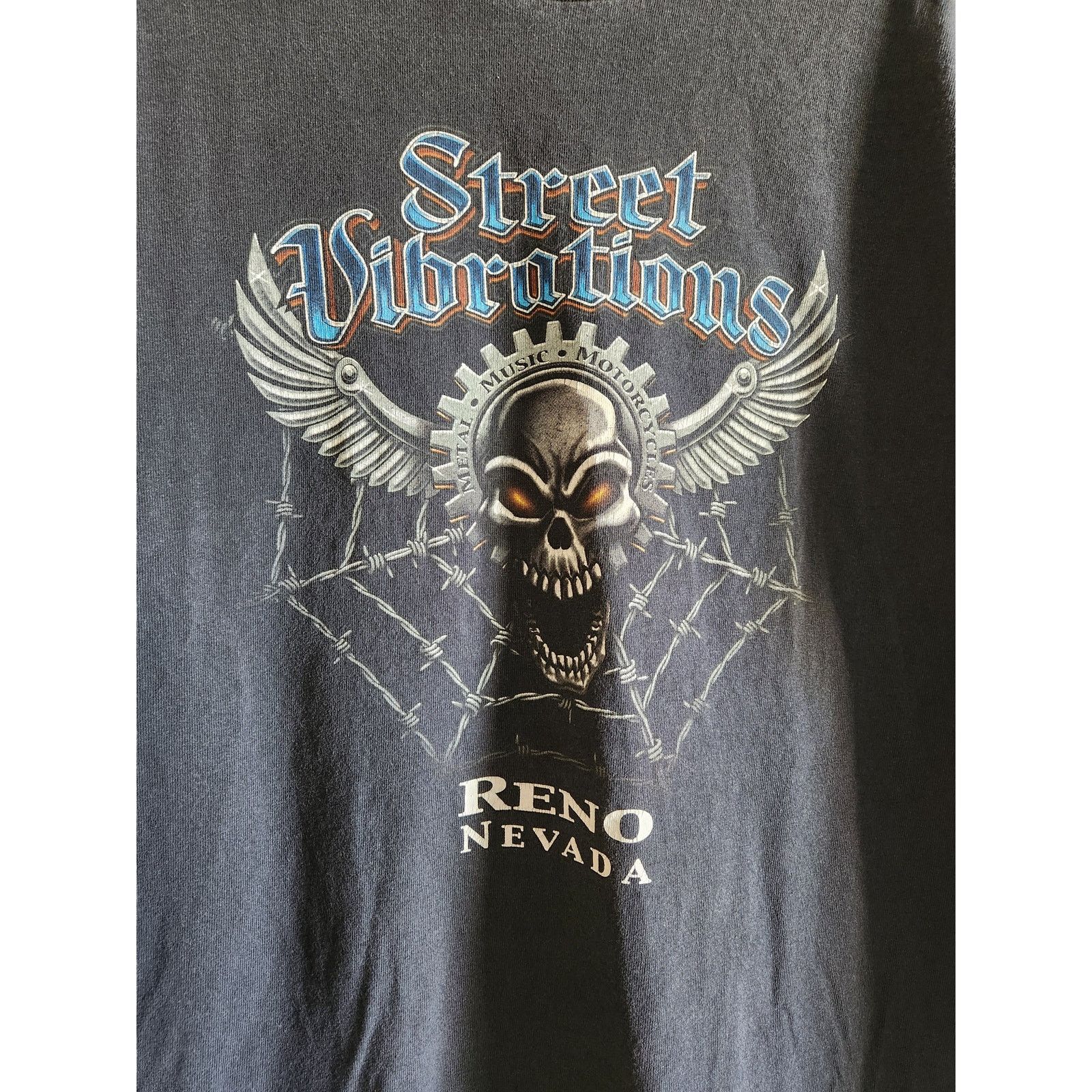 Other Y2k Men's 2006 Street Vibrations Skull & Flames Long Sleeve Size US L / EU 52-54 / 3 - 4 Thumbnail