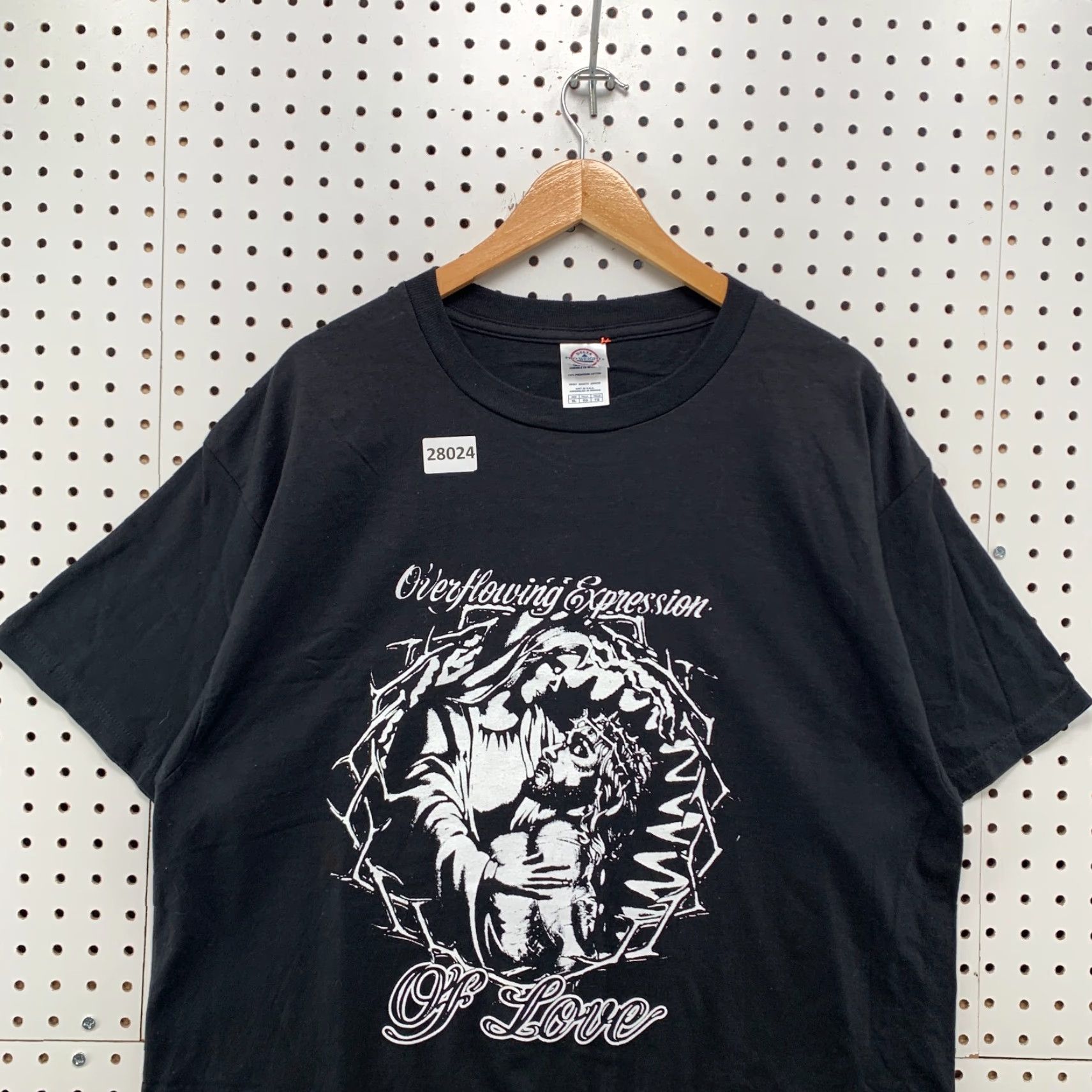 Delta VINTAGE Jesus Religion Tee Black White Graphic Overflowing Expression Of Love XL 23x29 Size US XL / EU 56 / 4 - 5 Thumbnail