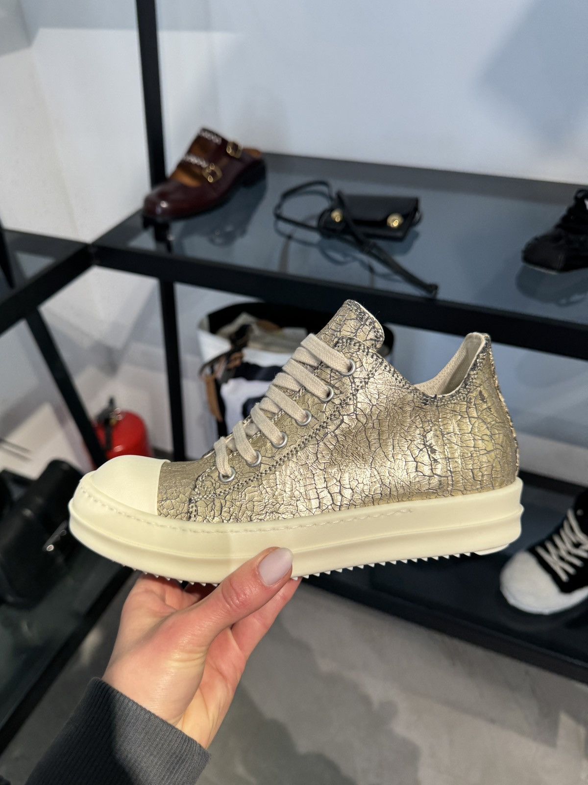 Rick Owens Drkshdw Last Size Rick Owens Drkshdw Cracked Effect Sneakers Size US 5 / IT 35 - 1 Thumbnail