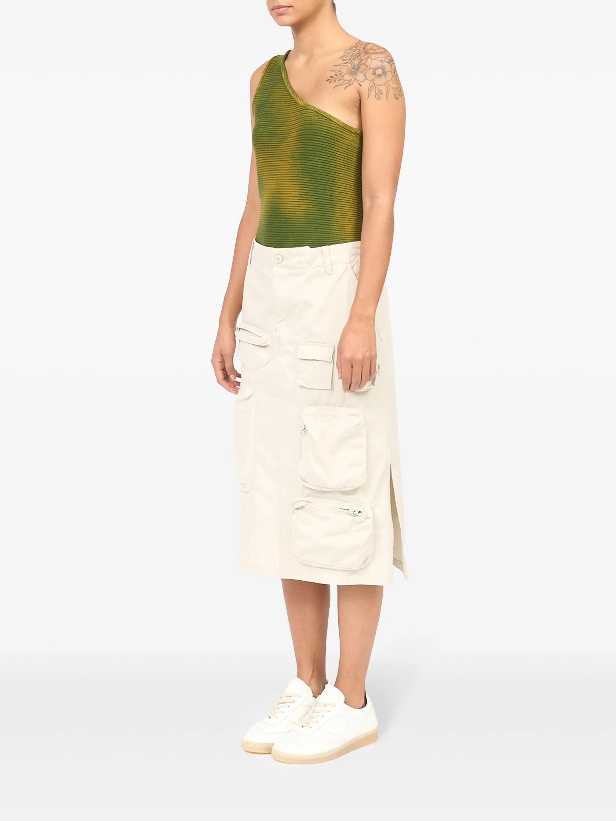 Maison Margiela oc11z0925 Cargo Midi Skirt in White Size 27" / US 4 / IT 40 - 6 Thumbnail